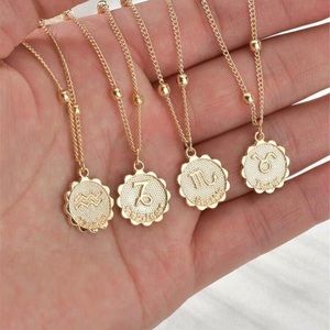 Gold Pendant Zodiac Astrology Necklaces